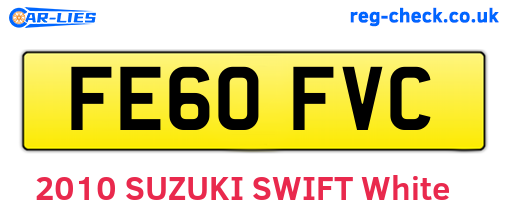 FE60FVC are the vehicle registration plates.