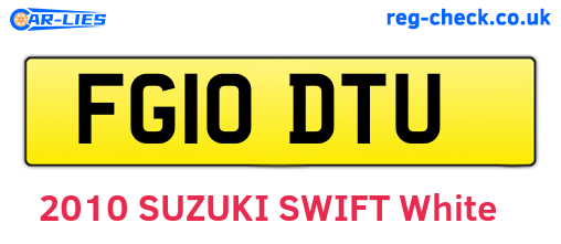 FG10DTU are the vehicle registration plates.