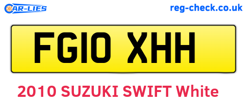 FG10XHH are the vehicle registration plates.