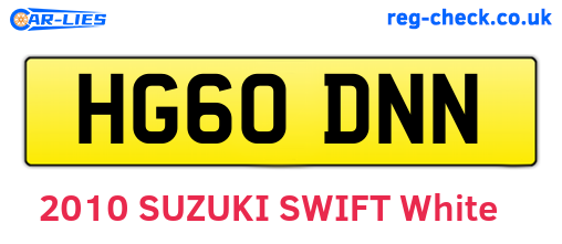 HG60DNN are the vehicle registration plates.