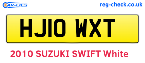 HJ10WXT are the vehicle registration plates.