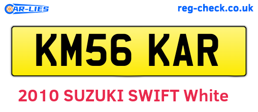 KM56KAR are the vehicle registration plates.