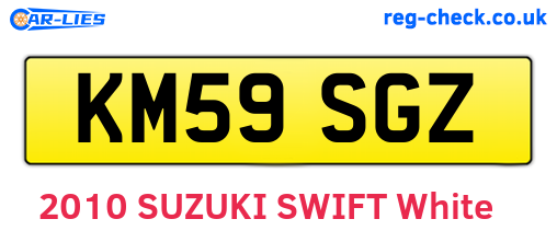 KM59SGZ are the vehicle registration plates.