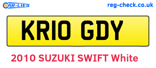 KR10GDY are the vehicle registration plates.