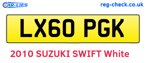 LX60PGK are the vehicle registration plates.