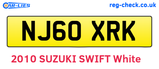 NJ60XRK are the vehicle registration plates.