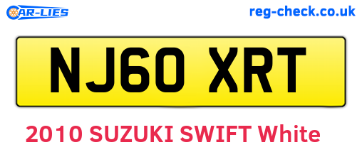 NJ60XRT are the vehicle registration plates.