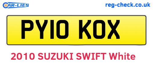 PY10KOX are the vehicle registration plates.
