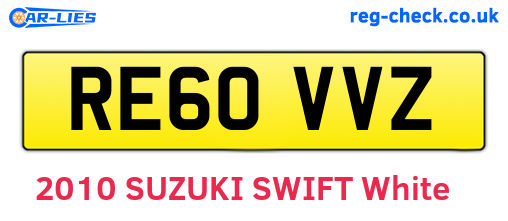 RE60VVZ are the vehicle registration plates.