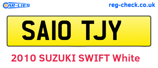 SA10TJY are the vehicle registration plates.