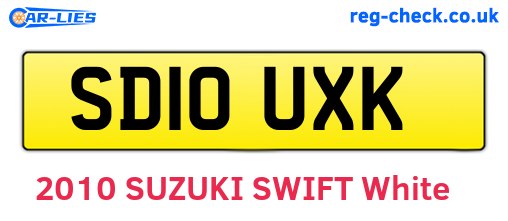 SD10UXK are the vehicle registration plates.