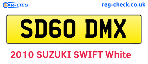 SD60DMX are the vehicle registration plates.