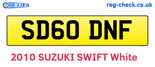 SD60DNF are the vehicle registration plates.