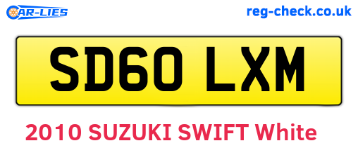 SD60LXM are the vehicle registration plates.