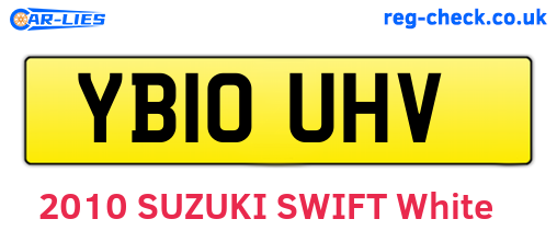 YB10UHV are the vehicle registration plates.