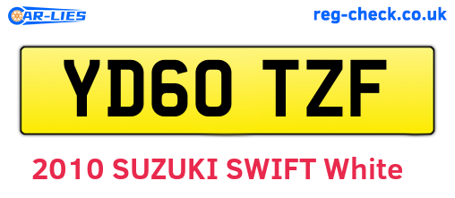 YD60TZF are the vehicle registration plates.