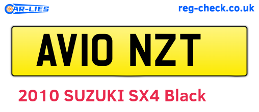 AV10NZT are the vehicle registration plates.