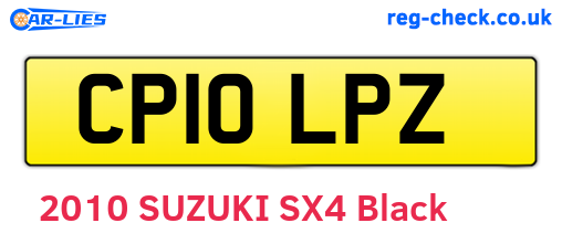 CP10LPZ are the vehicle registration plates.