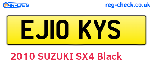 EJ10KYS are the vehicle registration plates.
