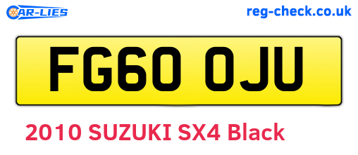 FG60OJU are the vehicle registration plates.