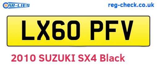 LX60PFV are the vehicle registration plates.