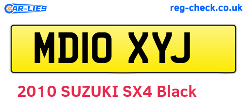 MD10XYJ are the vehicle registration plates.