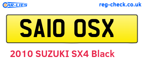 SA10OSX are the vehicle registration plates.