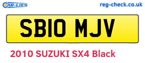 SB10MJV are the vehicle registration plates.