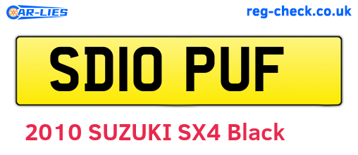 SD10PUF are the vehicle registration plates.