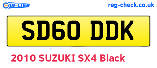 SD60DDK are the vehicle registration plates.