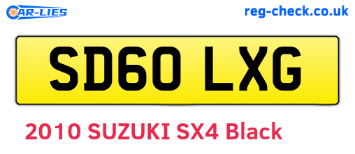 SD60LXG are the vehicle registration plates.