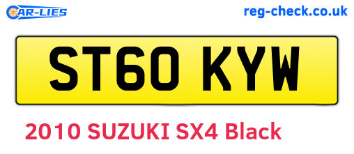 ST60KYW are the vehicle registration plates.