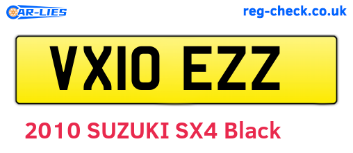 VX10EZZ are the vehicle registration plates.