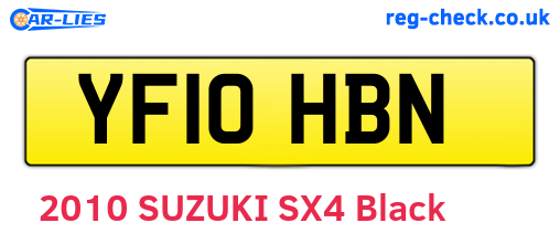 YF10HBN are the vehicle registration plates.