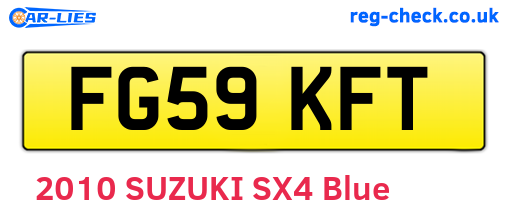 FG59KFT are the vehicle registration plates.