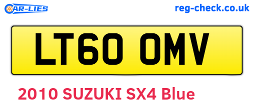 LT60OMV are the vehicle registration plates.