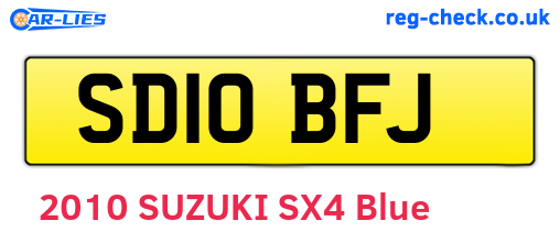 SD10BFJ are the vehicle registration plates.