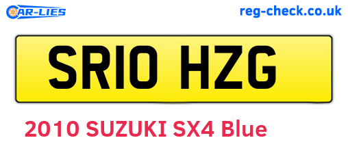 SR10HZG are the vehicle registration plates.