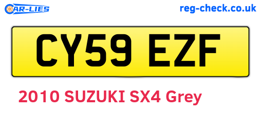CY59EZF are the vehicle registration plates.