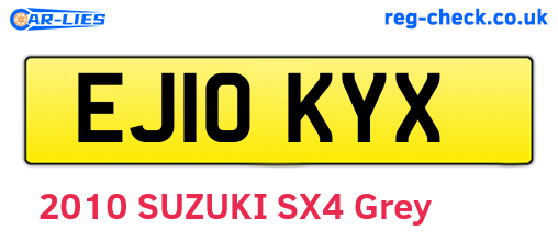 EJ10KYX are the vehicle registration plates.