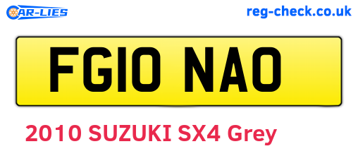 FG10NAO are the vehicle registration plates.
