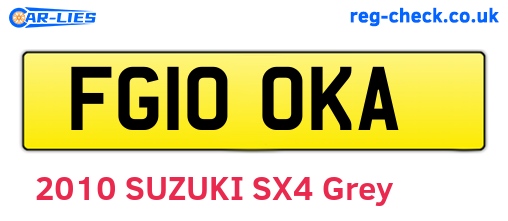 FG10OKA are the vehicle registration plates.