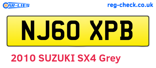NJ60XPB are the vehicle registration plates.