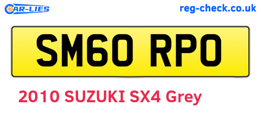 SM60RPO are the vehicle registration plates.
