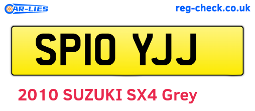 SP10YJJ are the vehicle registration plates.