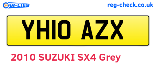 YH10AZX are the vehicle registration plates.