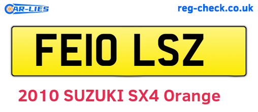 FE10LSZ are the vehicle registration plates.