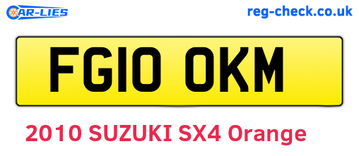 FG10OKM are the vehicle registration plates.