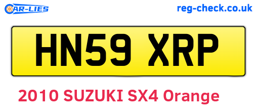 HN59XRP are the vehicle registration plates.