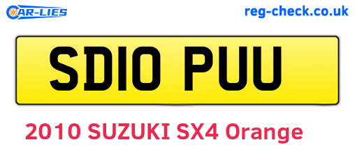 SD10PUU are the vehicle registration plates.